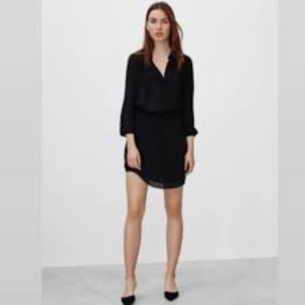 NWOT Aritzia Babaton Bennett 100% Silk Black Mini Dress - Size XXS